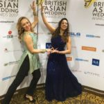 Olivia Heiser and Ambur Khan posing at the British Asian Wedding Awards